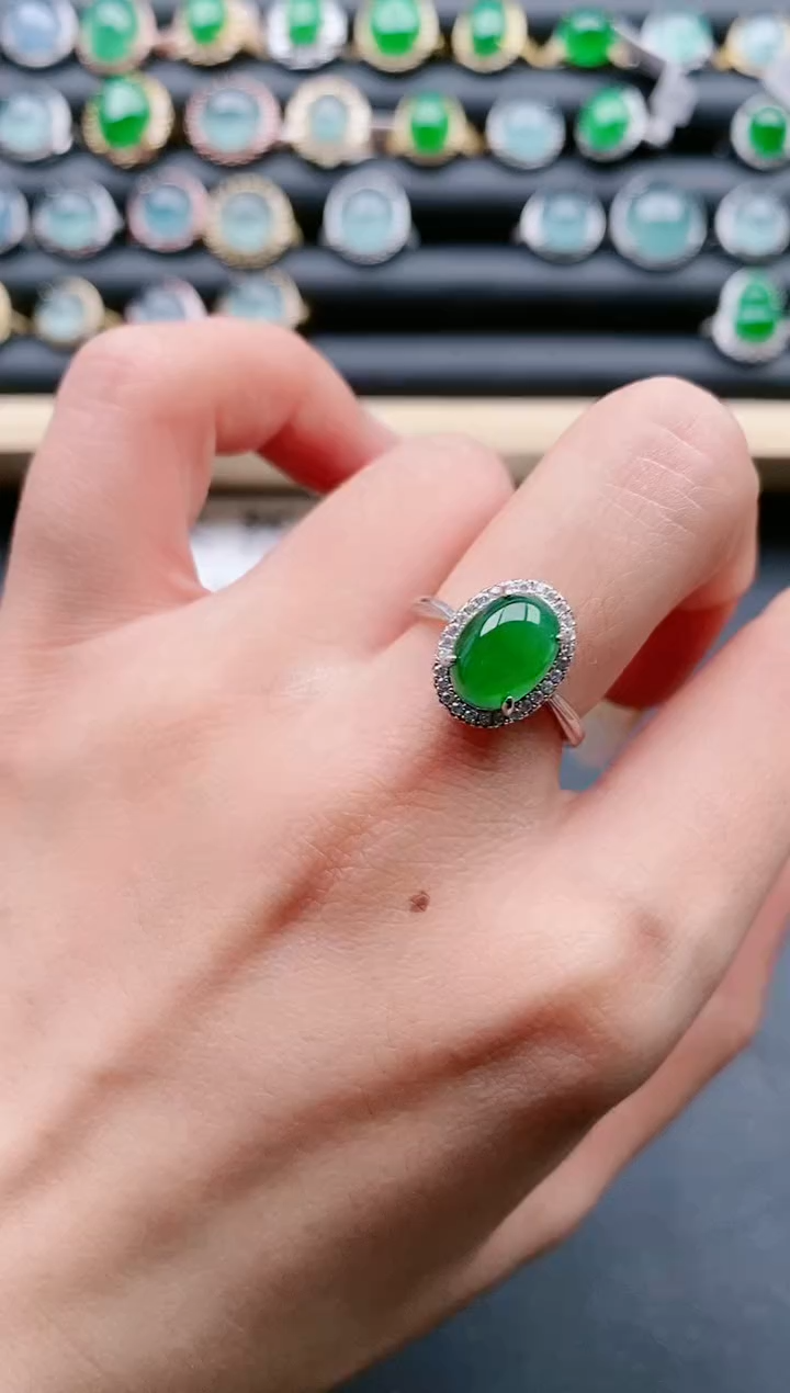 【闪购商品】翡翠戒指银S925镶嵌1111111