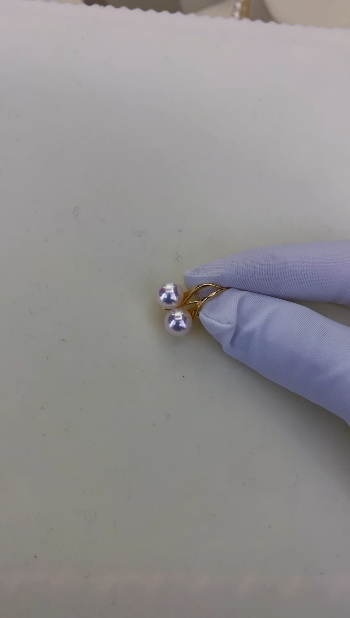 银S925镶嵌DA海水珍珠 GD260 7-8 耳钩