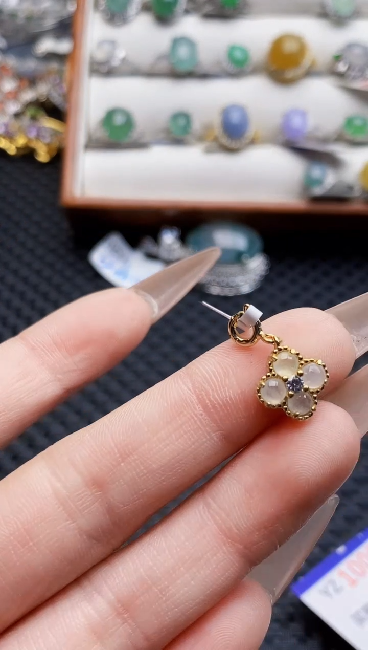 银S925镶嵌戒指翡翠1077