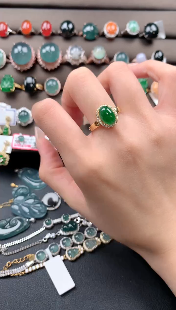 【闪购商品】翡翠戒指银S925镶嵌3132131