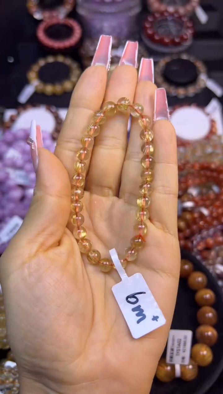 未镶嵌手串水晶金发晶6.8mm