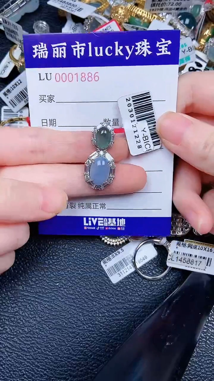 颈饰银S925镶嵌翡翠1886