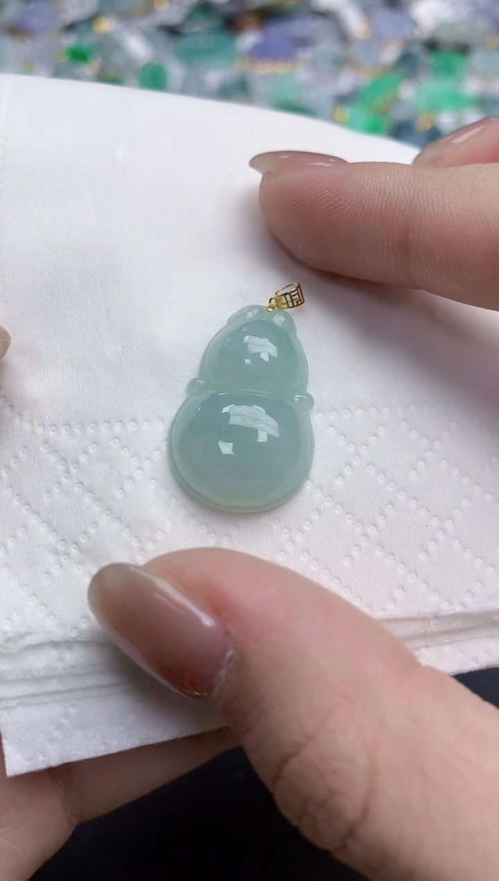 【闪购商品】翡翠颈饰18K金镶嵌天然缅甸翡翠A货