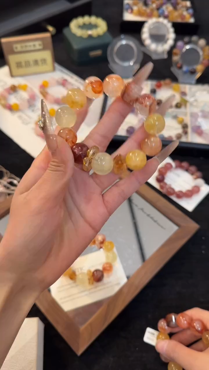 合金手链水晶胶花多宝手链x3101