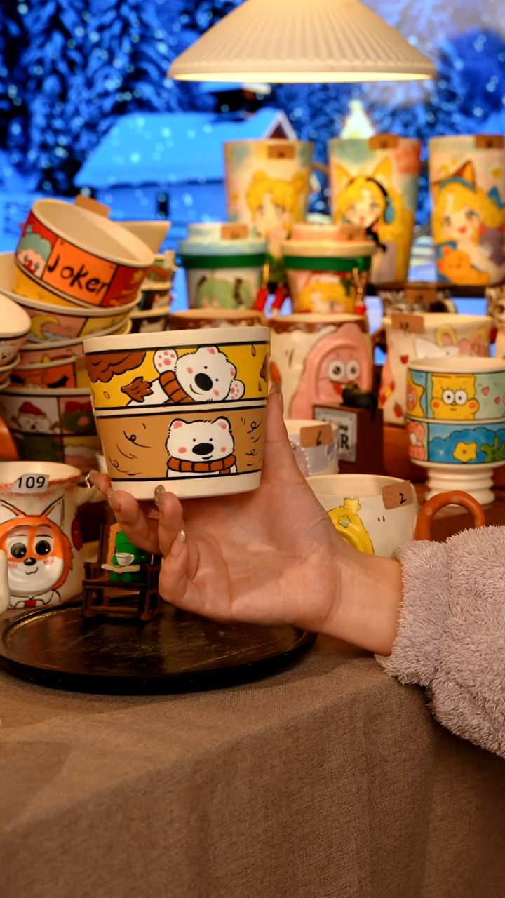 陶瓷066景德镇原创设计师高温手工手绘