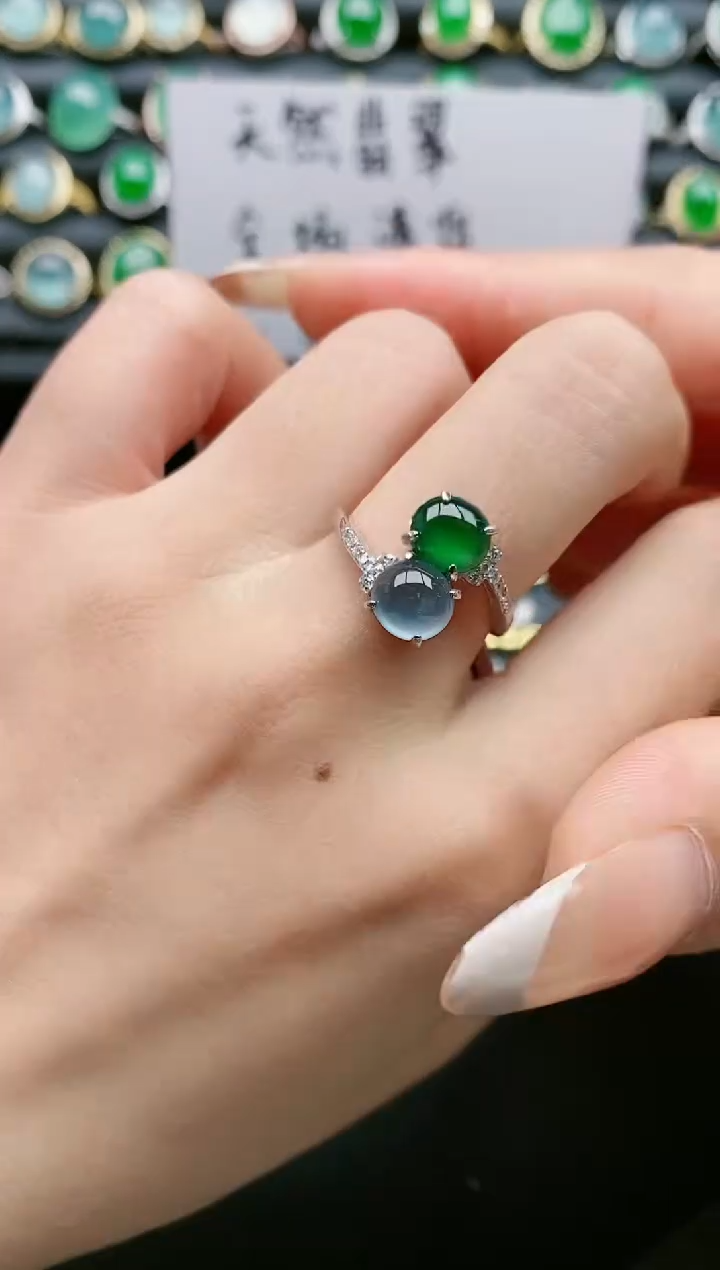 【闪购商品】翡翠戒指银S925镶嵌111111