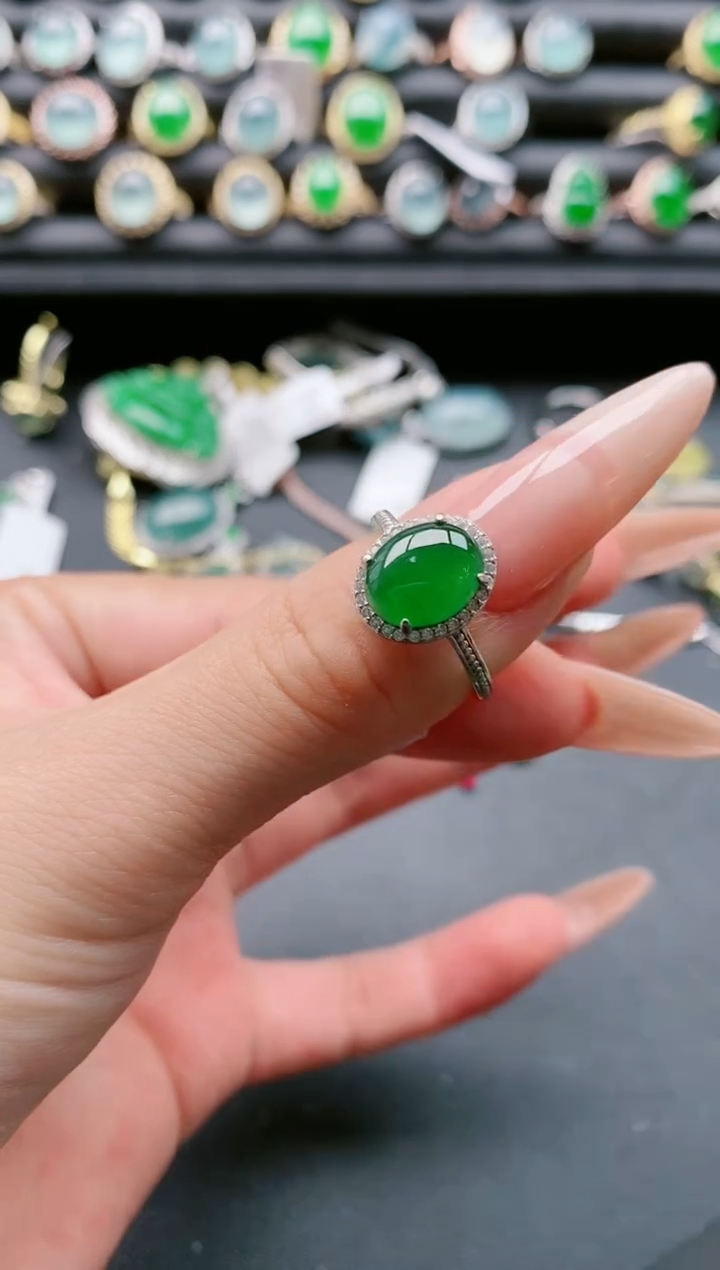【闪购商品】翡翠戒指银S925镶嵌11111111