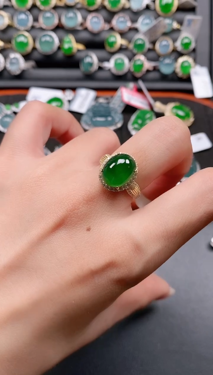 银S925镶嵌戒指翡翠1111