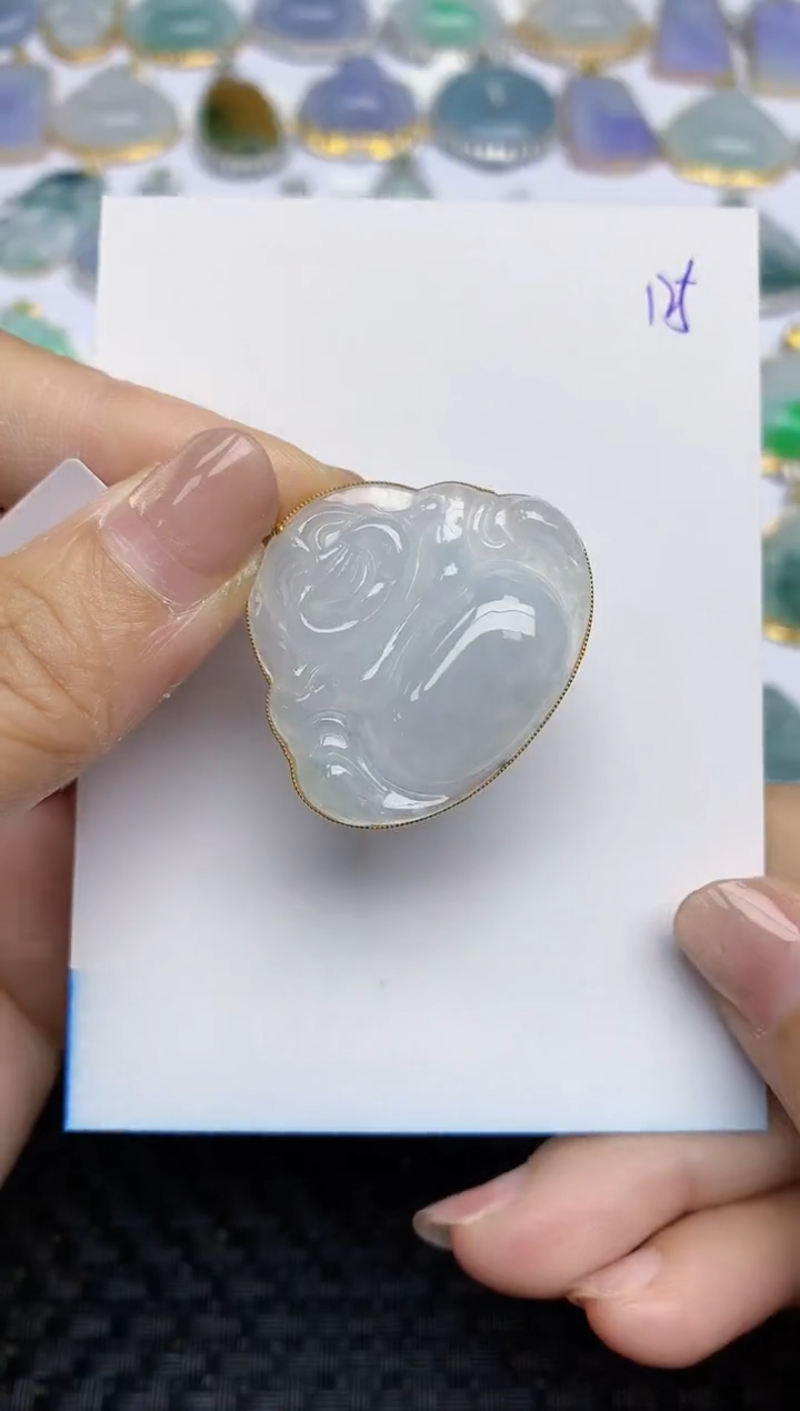 【闪购商品】翡翠颈饰18K金镶嵌天然A货翡翠 125