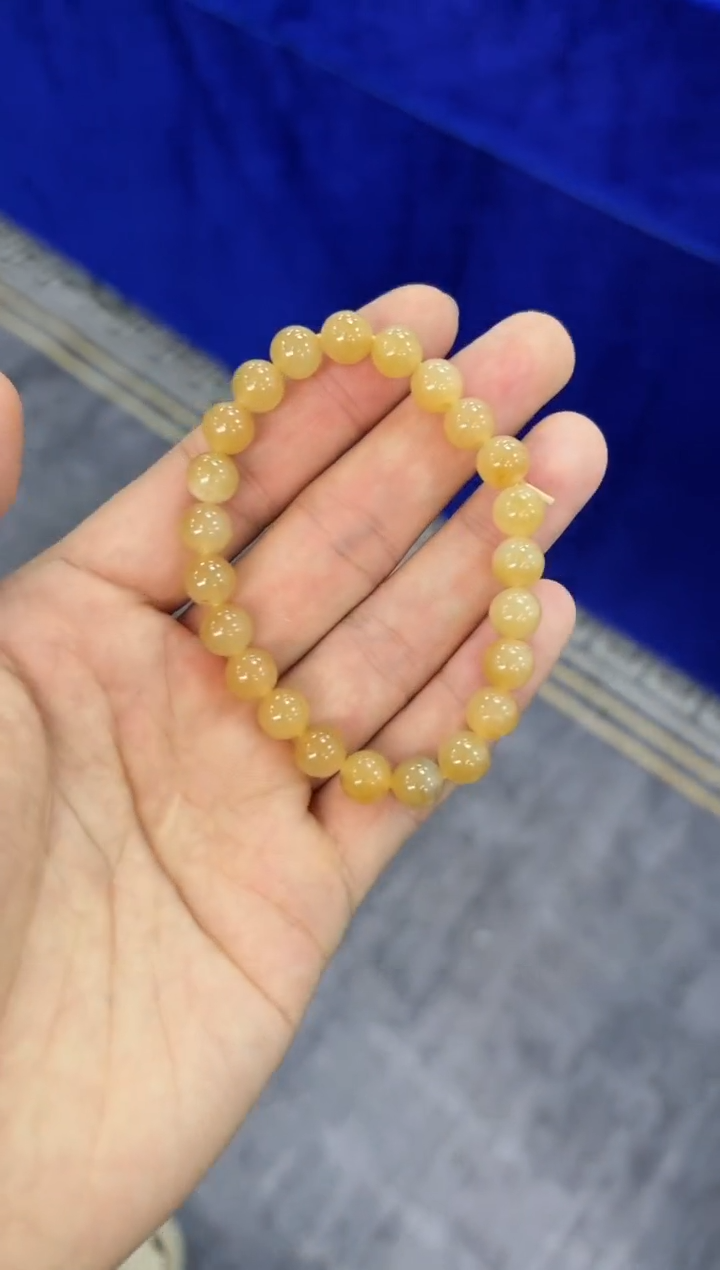 未镶嵌手串和田玉且末金山纯糖手串卡8微色差