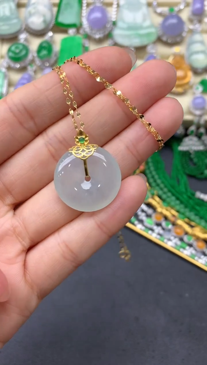 【闪购商品】翡翠颈饰18K金镶嵌327中国好珍宝