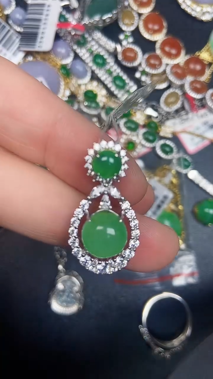 银S925镶嵌戒指翡翠3280