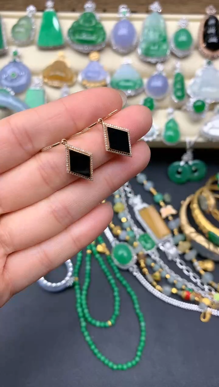 【闪购商品】翡翠耳饰18K金镶嵌307-中国好珍宝