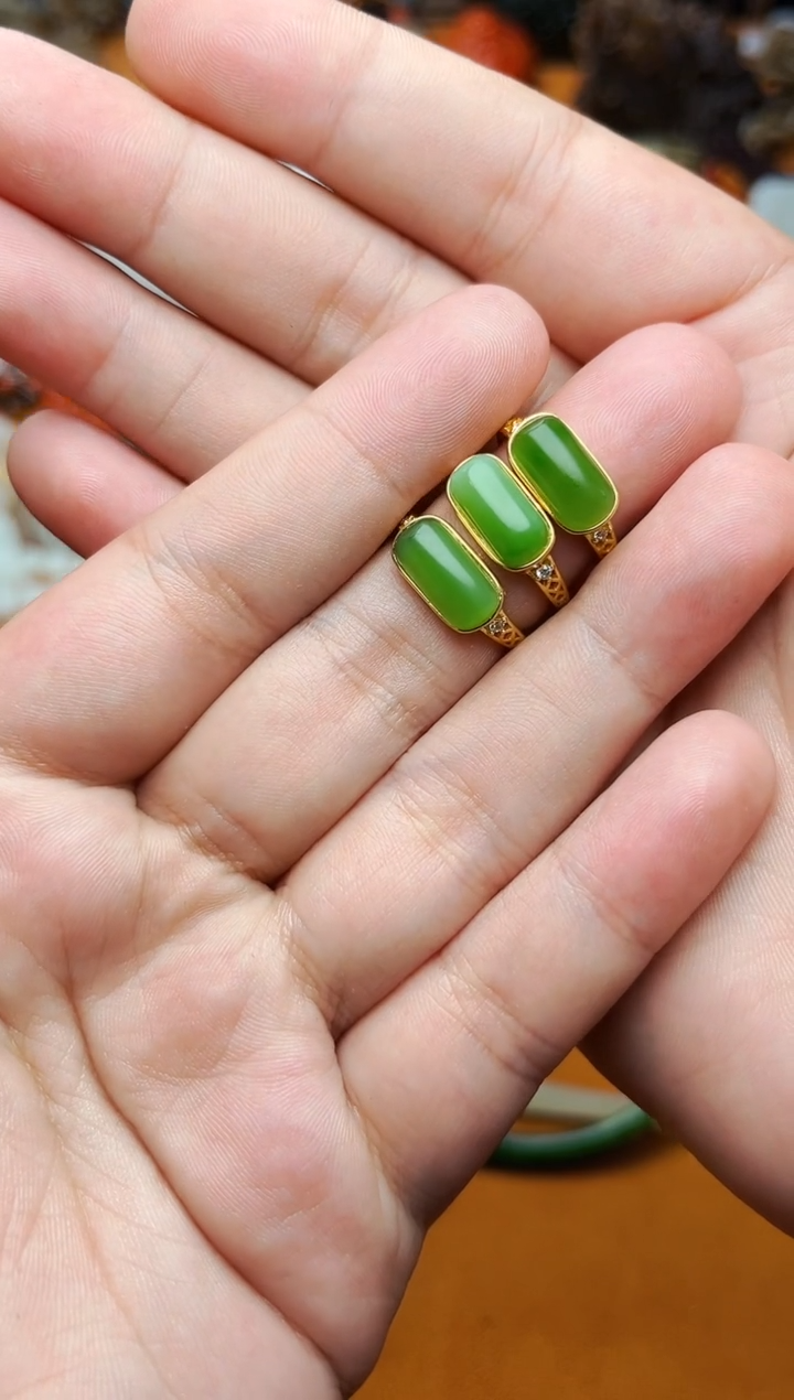 【闪购商品】和田玉戒指银S925镶嵌多样性拍一发一