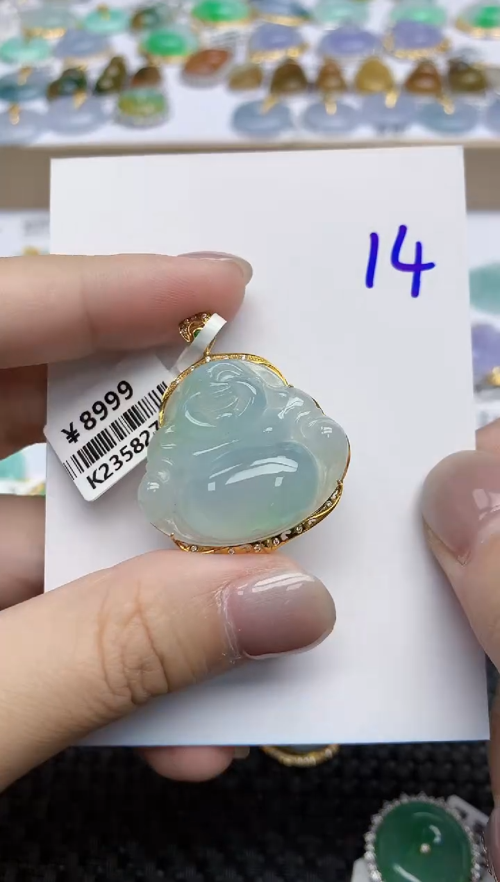 【闪购商品】翡翠颈饰18K金镶嵌天然翡翠A货