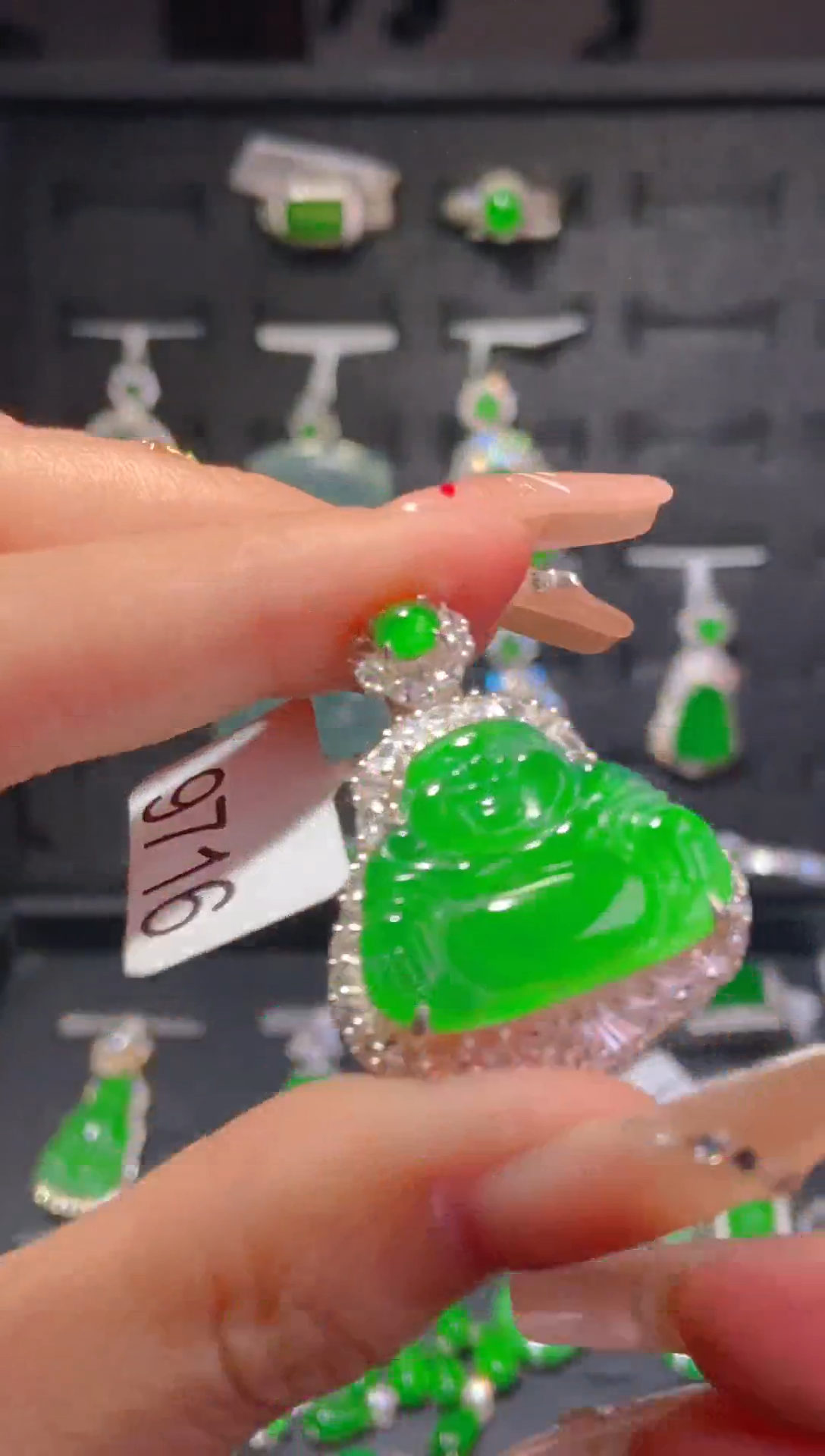 【闪购商品】翡翠吊坠(不含链)银S925镶嵌天然翡翠A货157