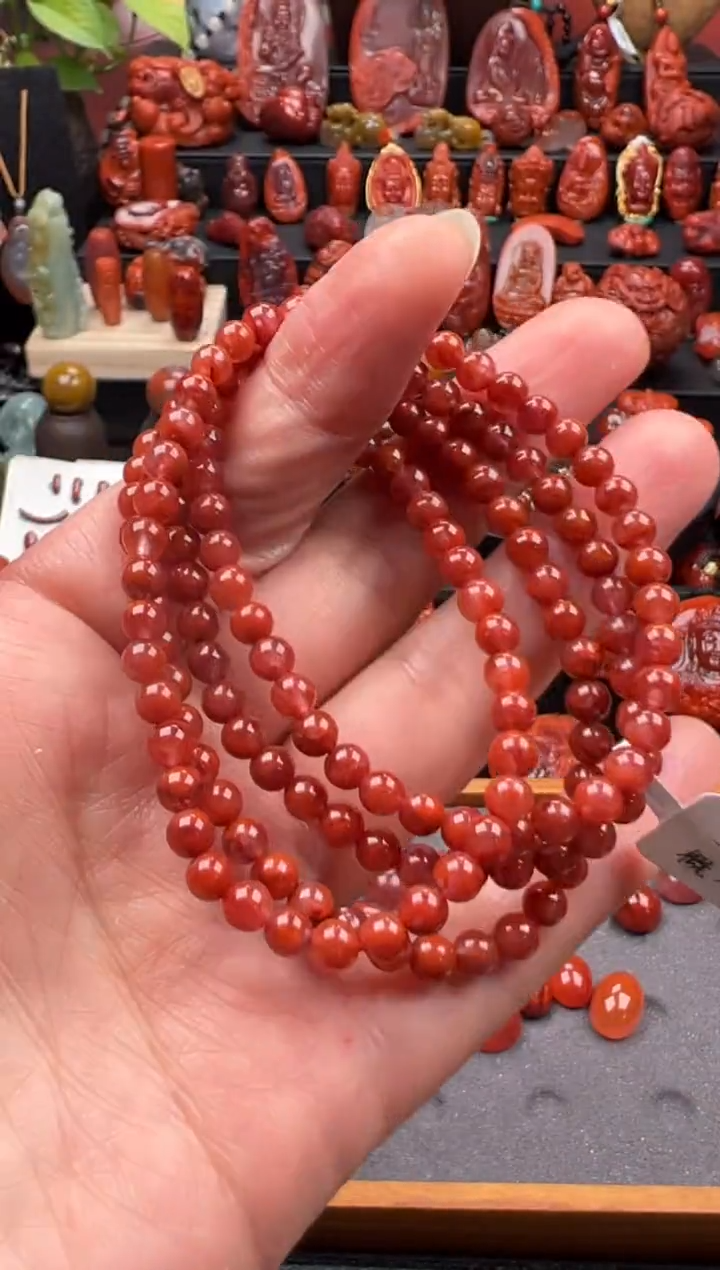 未镶嵌手链南红玛瑙老*方手串