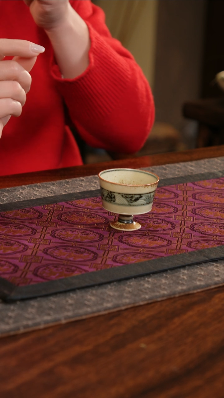 【闪购商品】杯子茗片集海浪小高脚杯