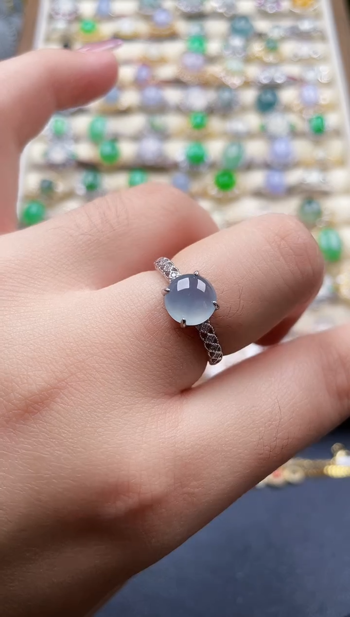 银S925镶嵌戒指翡翠41