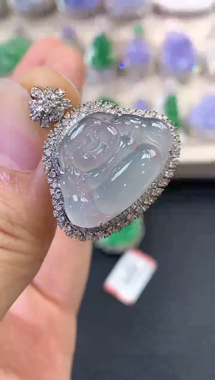 【闪购商品】翡翠吊坠(不含链)18K金镶嵌b190