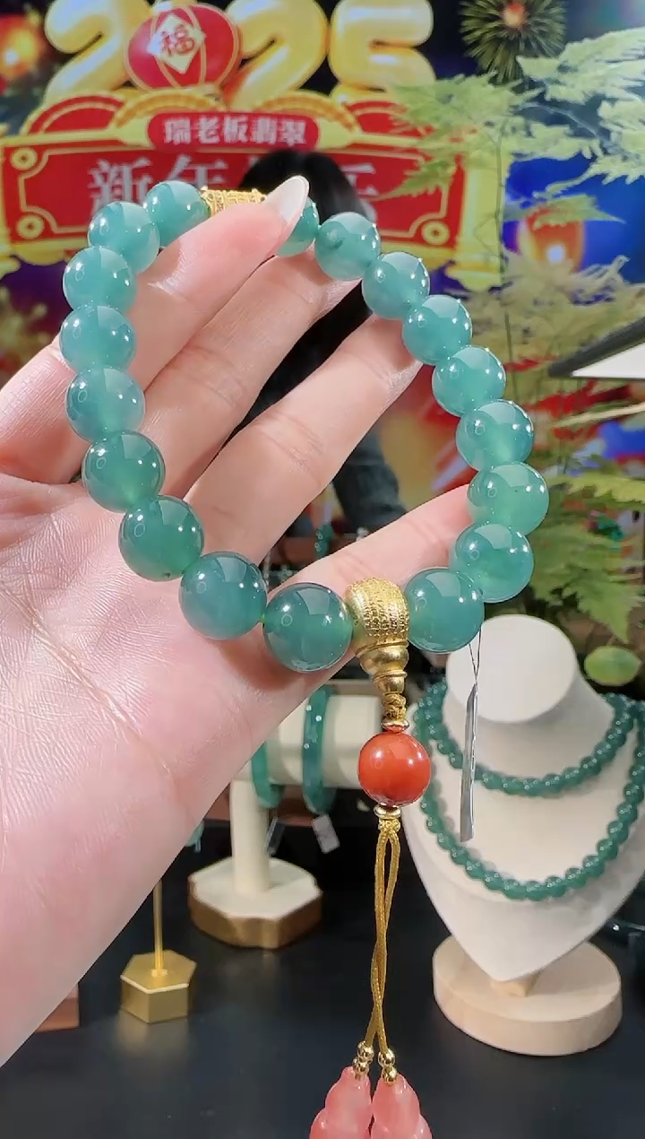 【闪购商品】翡翠手串银S925镶嵌手串