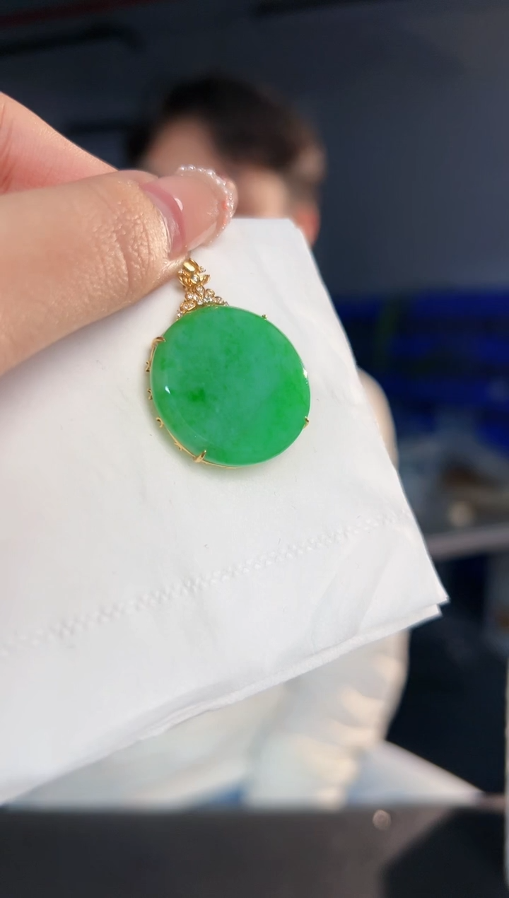 【闪购商品】翡翠颈饰18K金镶嵌缅料A货/支持复检/一件