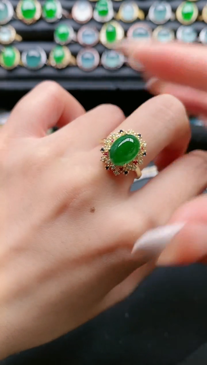 【闪购商品】翡翠戒指银S925镶嵌1111111