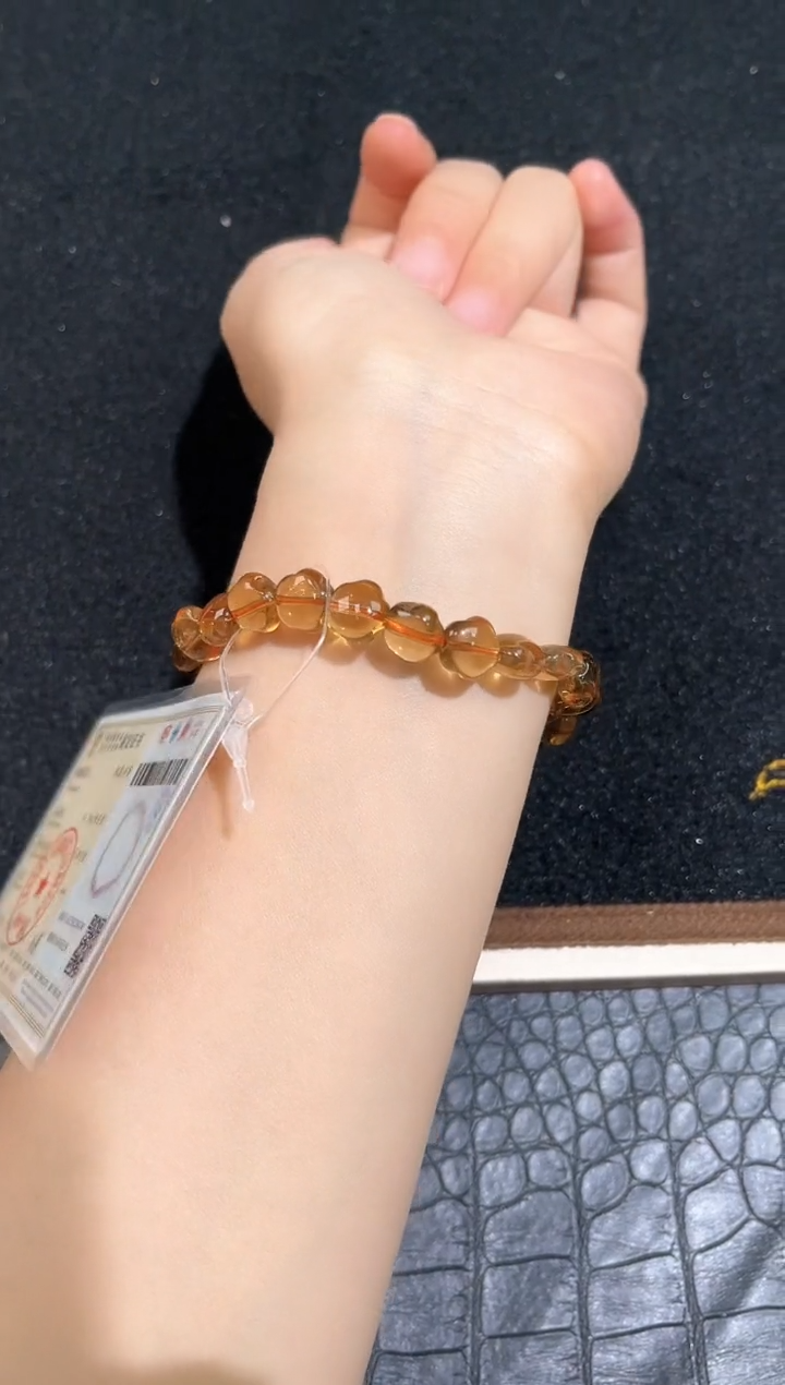 未镶嵌手链水晶9号巴西暴力黄星型随行单圈