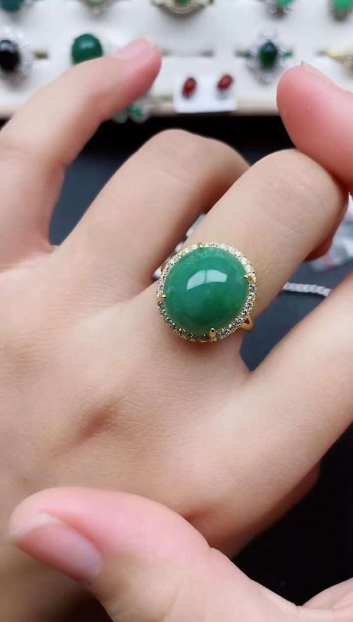 【闪购商品】翡翠戒指银S925镶嵌11111