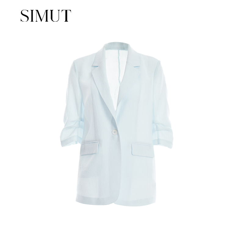 SIMUT思慕缇薄款小西装外套女韩版休闲小个子西服上衣SU306522