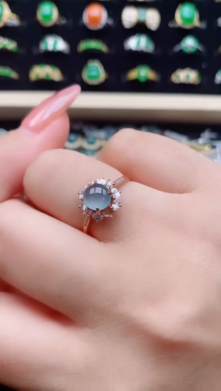 【闪购商品】翡翠戒指银S925镶嵌32131