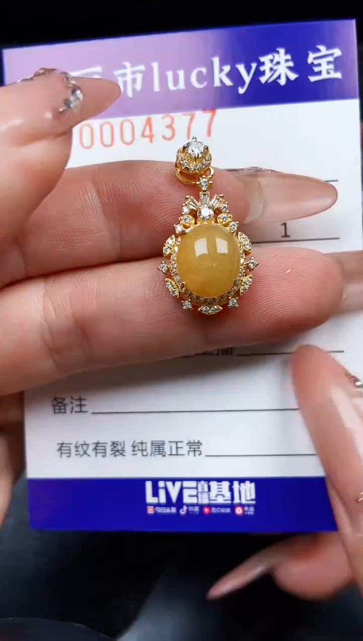 翡翠银S925镶嵌颈饰4377