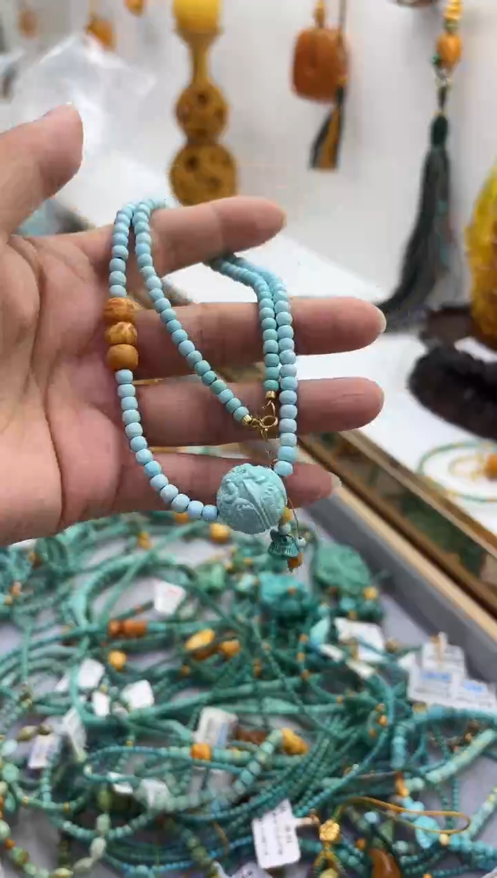 未镶嵌绿松石颈饰发一件设计款 