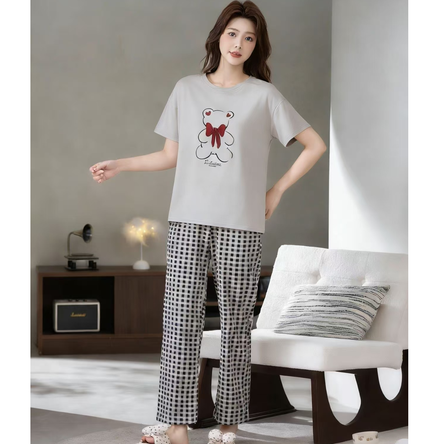 夏季女士爽棉（短袖长裤）柔软家居服休闲风时尚居家