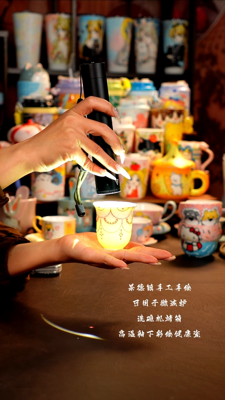 景德镇全手工手绘杯杯