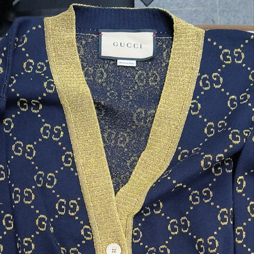 95新 GUCCI/古驰 针织开衫s码拼色/250820ZXD5K07