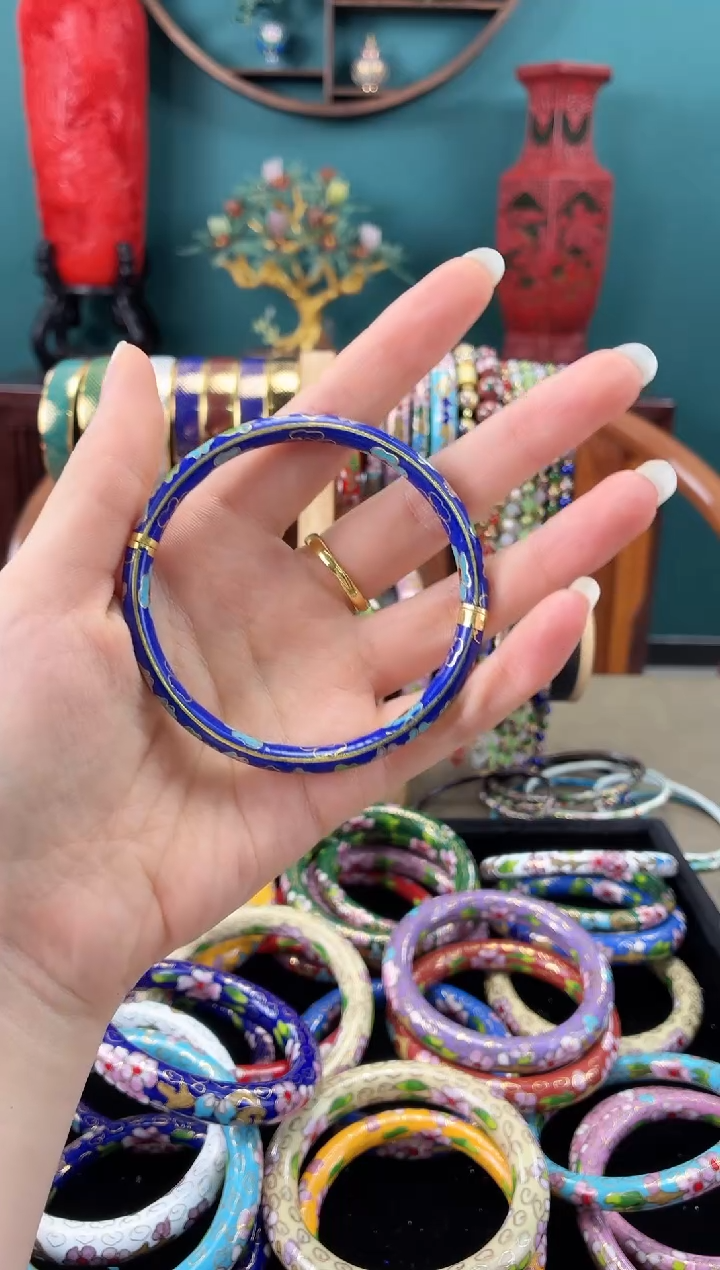 景泰蓝开口镯子宝蓝