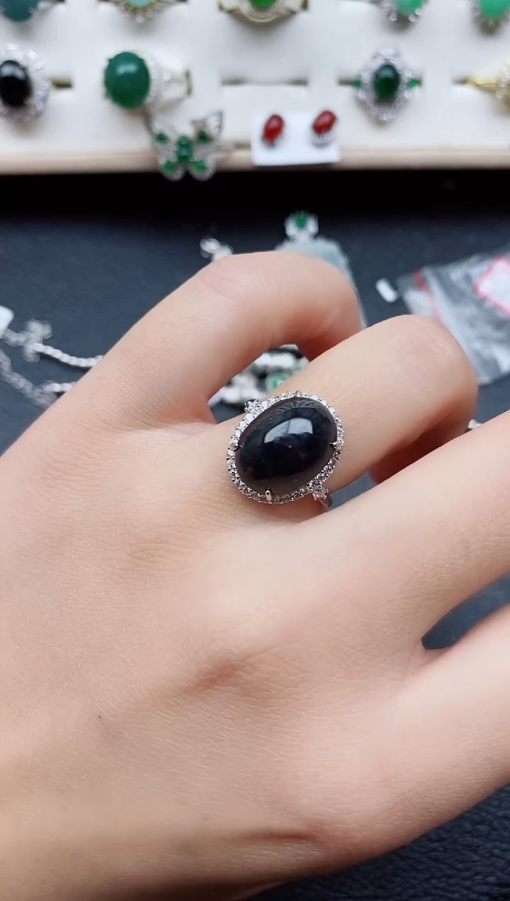 【闪购商品】翡翠戒指银S925镶嵌11111