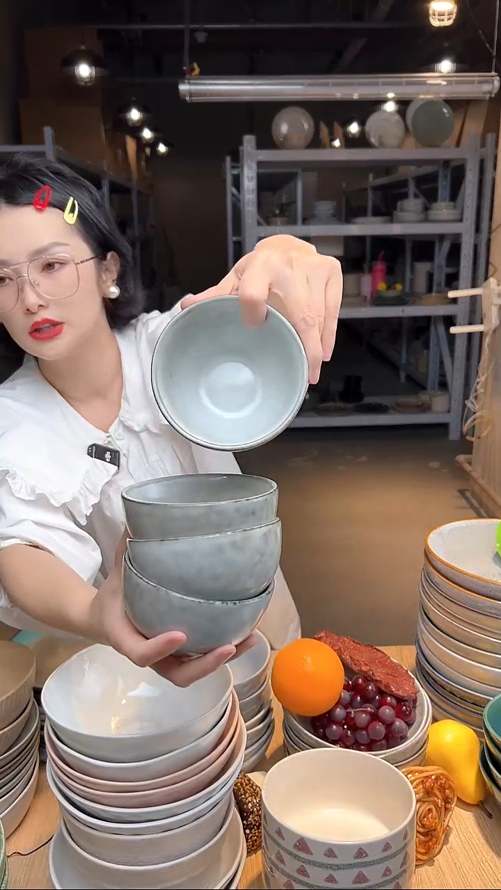 瓷1256外贸尾货高温釉下彩陶瓷餐具默认微瑕