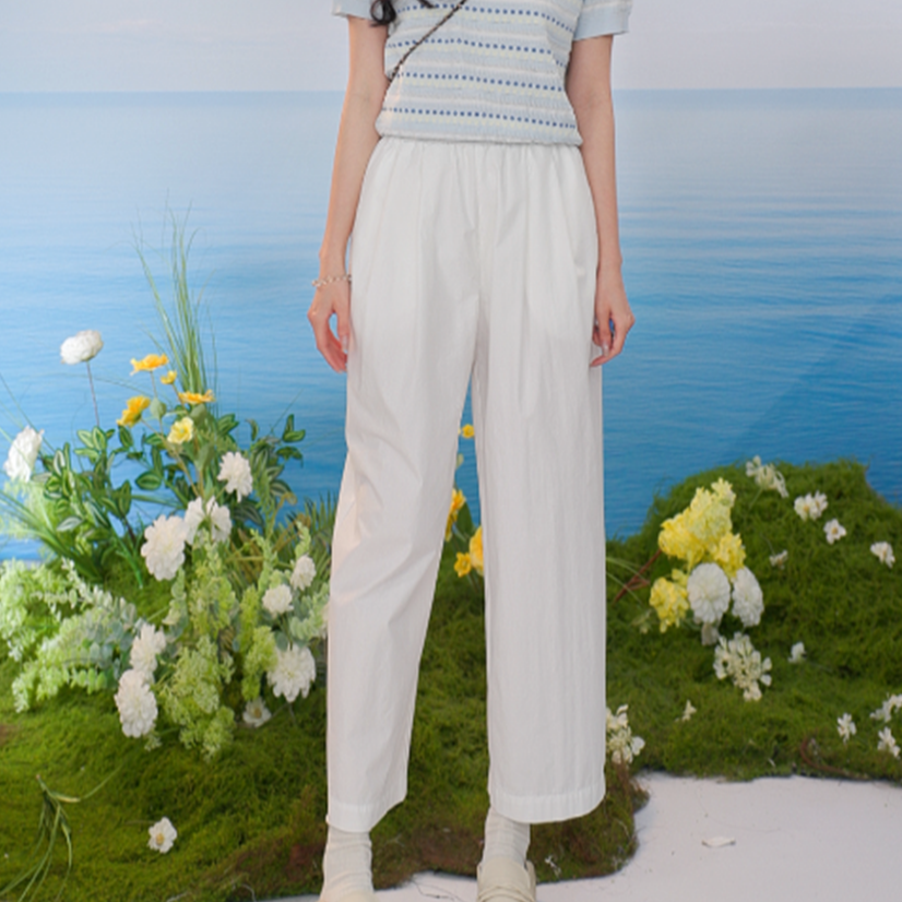 【一秒入夏】茵曼夏季时尚气质高腰显瘦A字休闲舒适百搭清爽裤子