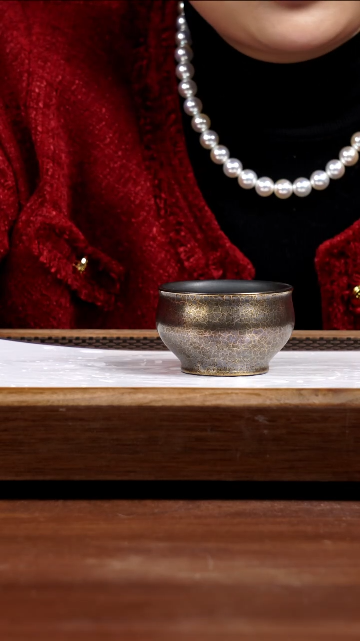 【闪购商品】紫砂茶盏大红袍焐灰贝壳烧杯子80CC