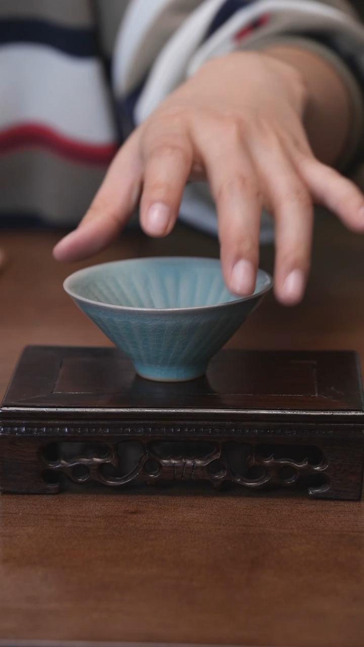 【闪购商品】Y宝丰宋官窑原产地汝瓷斗笠杯（微瑕）