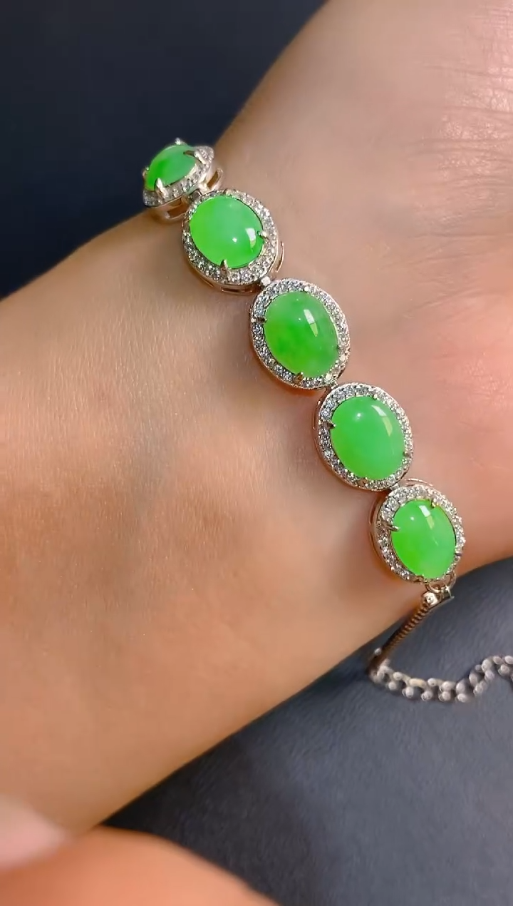 【闪购商品】翡翠耳饰银S925镶嵌天然A货翡翠1