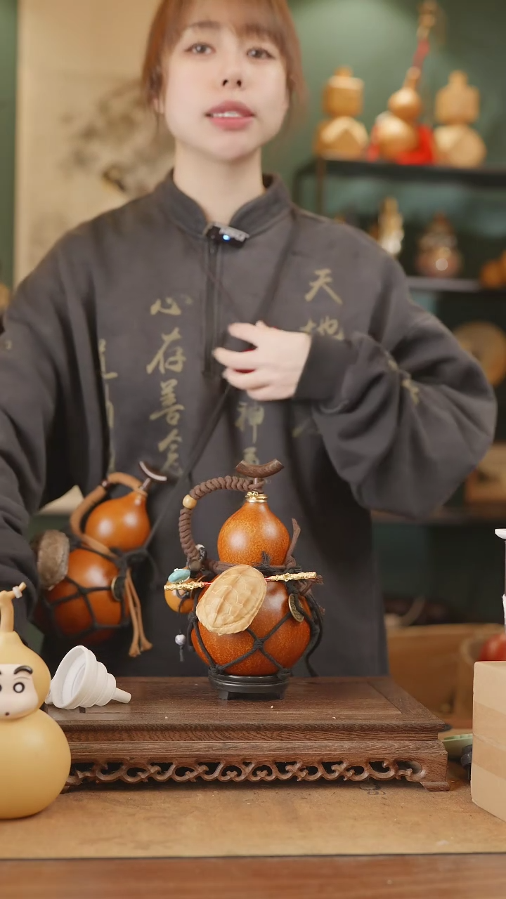 【闪购商品】163号精品天然大漆工艺防渗内胆酒葫芦~