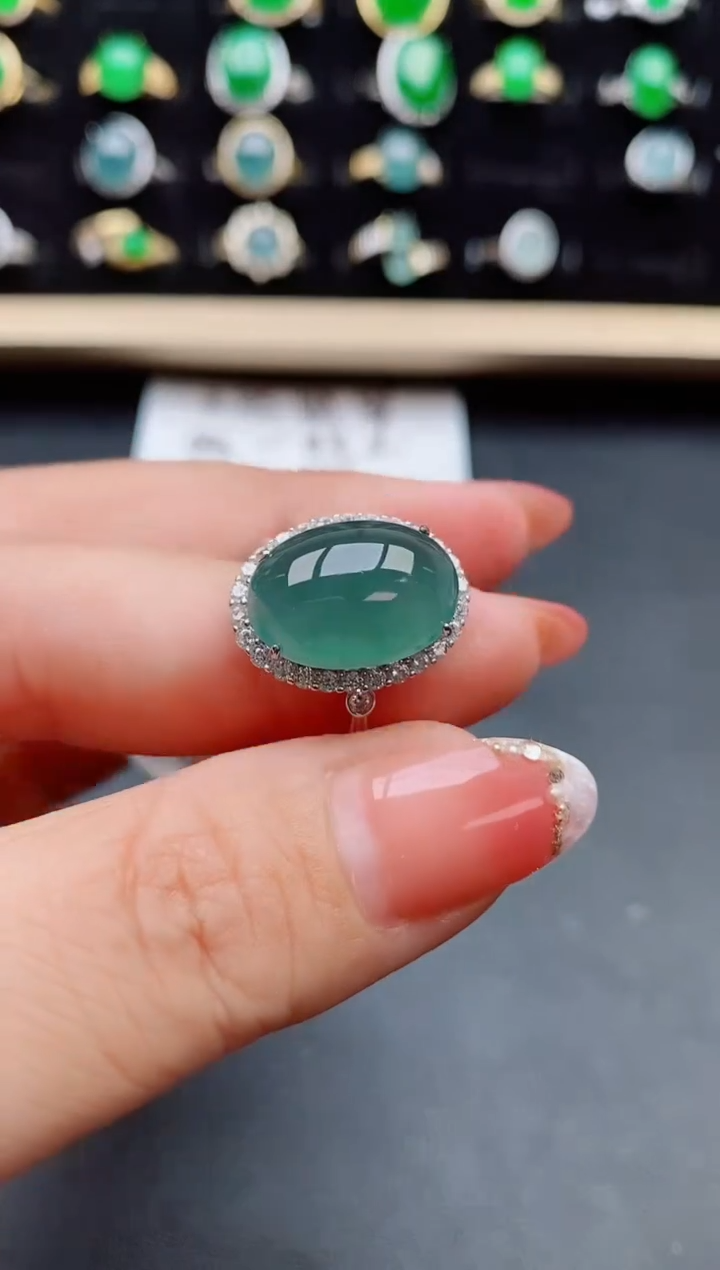【闪购商品】翡翠戒指银S925镶嵌21212