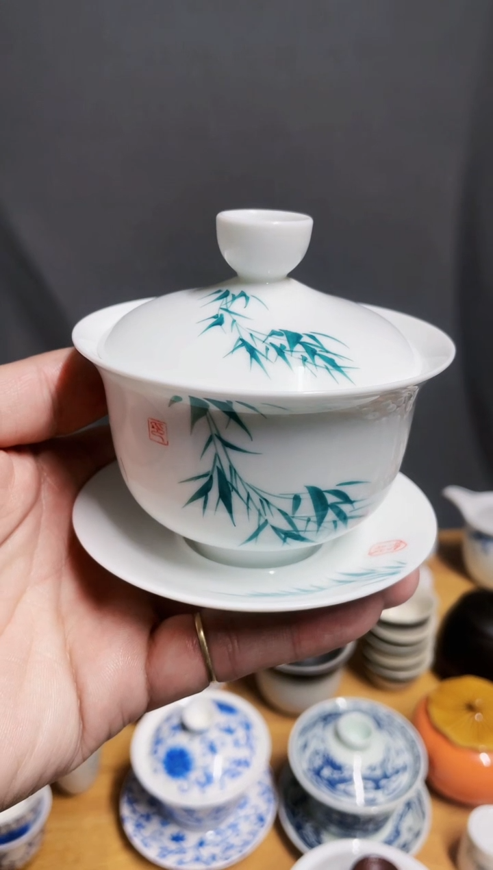 【闪购商品】【瓷心匠物】直播间福利竹元宝盖碗