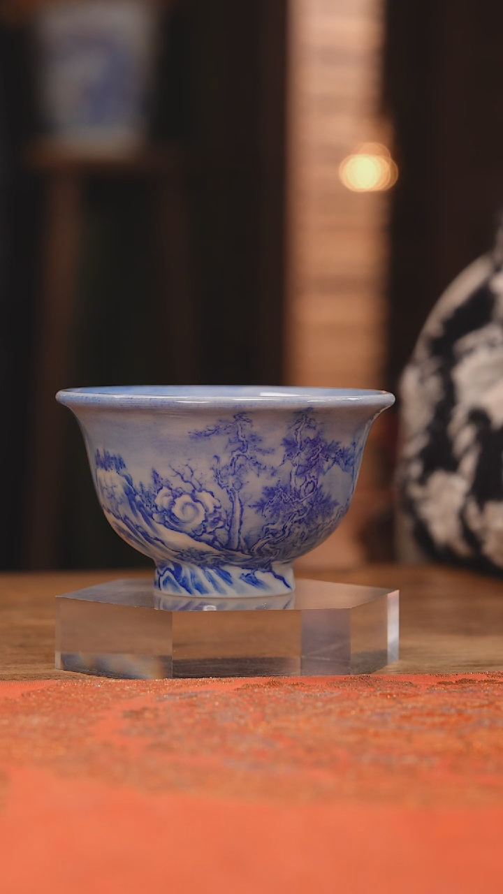 【闪购商品】杯恒垣山房 渔村小雪压手杯