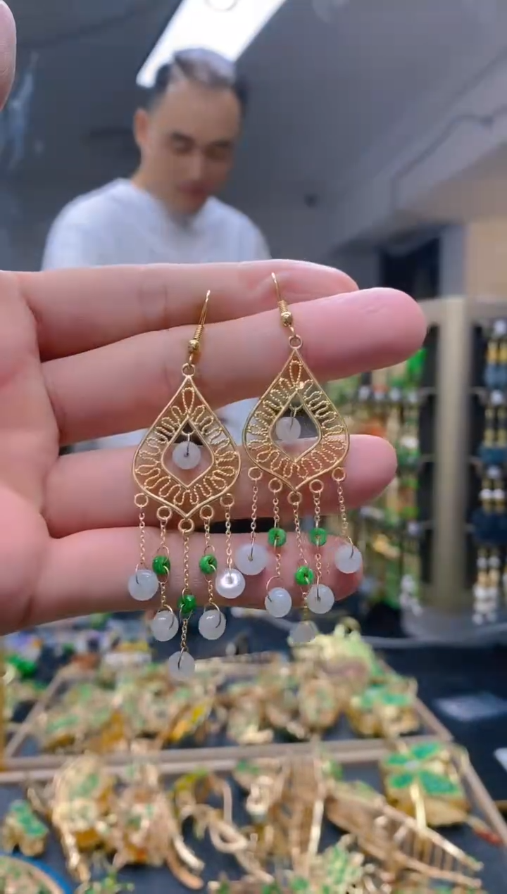 【闪购商品】翡翠耳饰合金0129翡翠耳钩