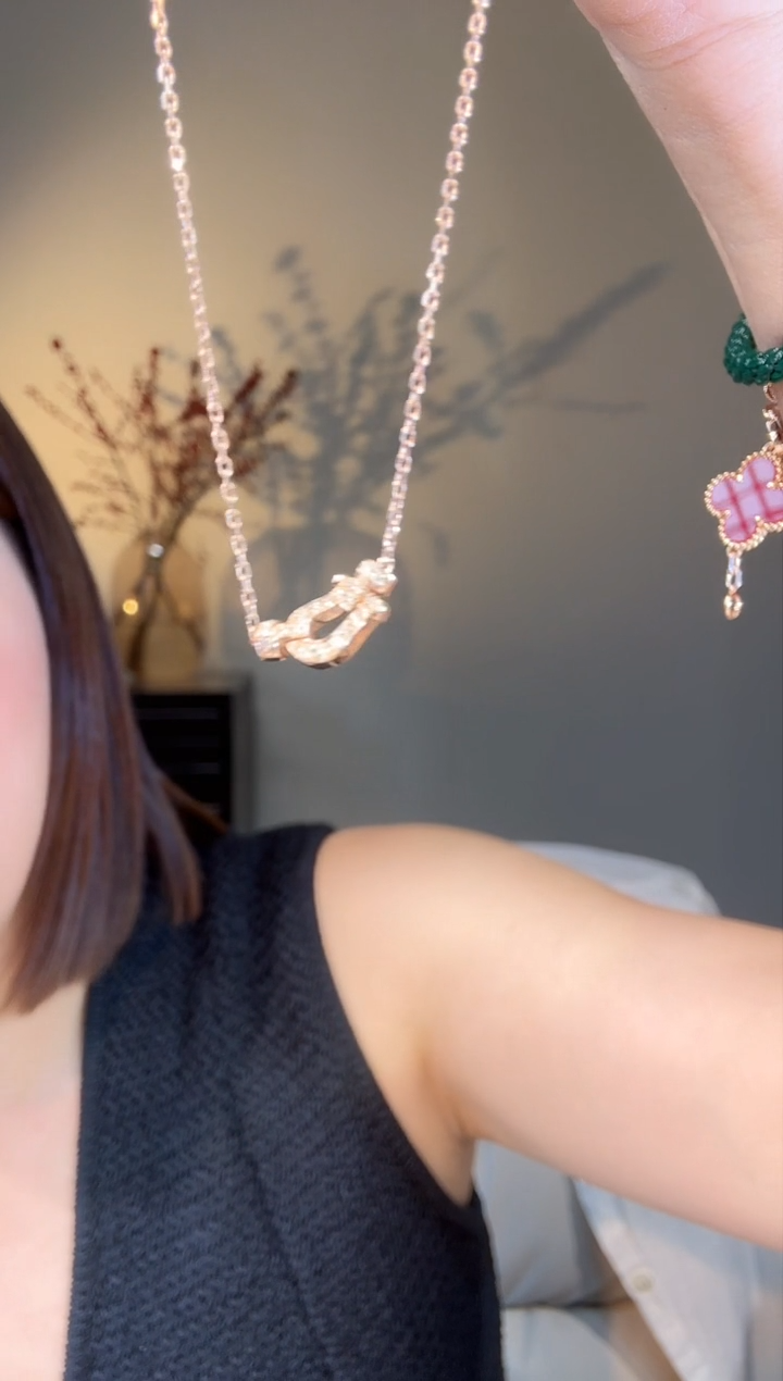 【闪购商品】钻石项链18K金镶嵌小马蹄