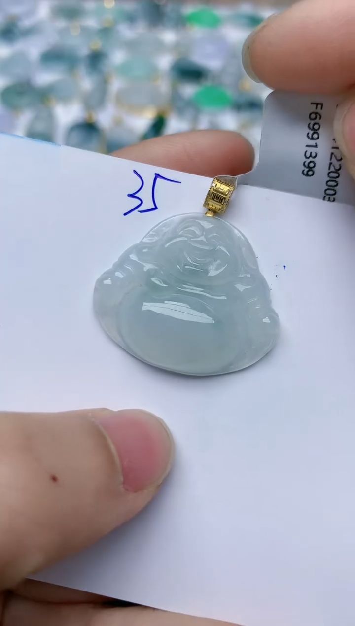【闪购商品】翡翠颈饰18K金镶嵌天然翡翠A货    35